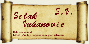Selak Vukanović vizit kartica